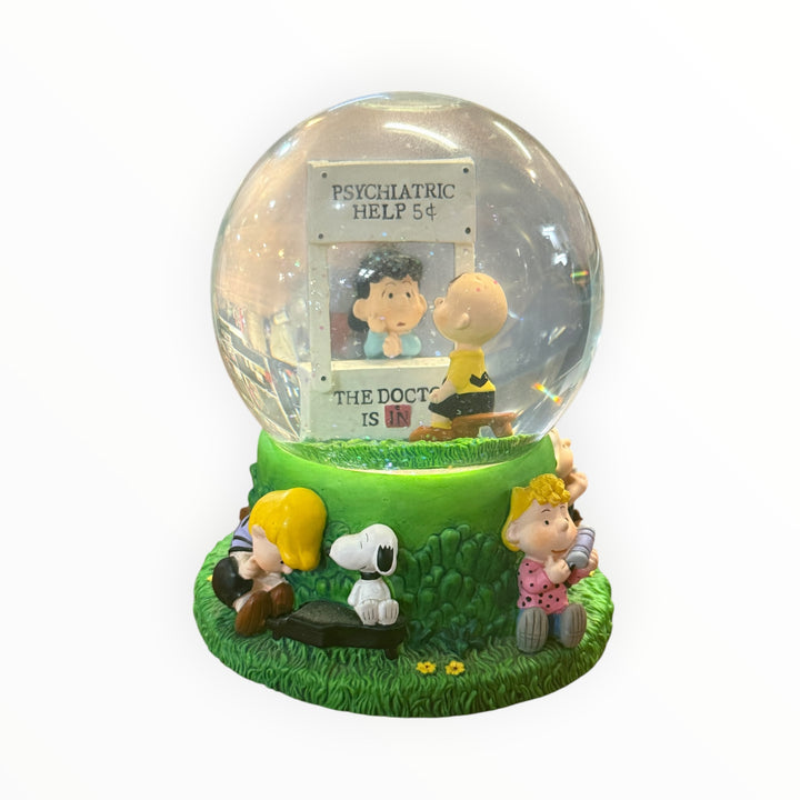 The Doctor Is In - Peanuts Snoopy Musical Mood Booth Snowglobe - Lucy &amp; Charlie Brown