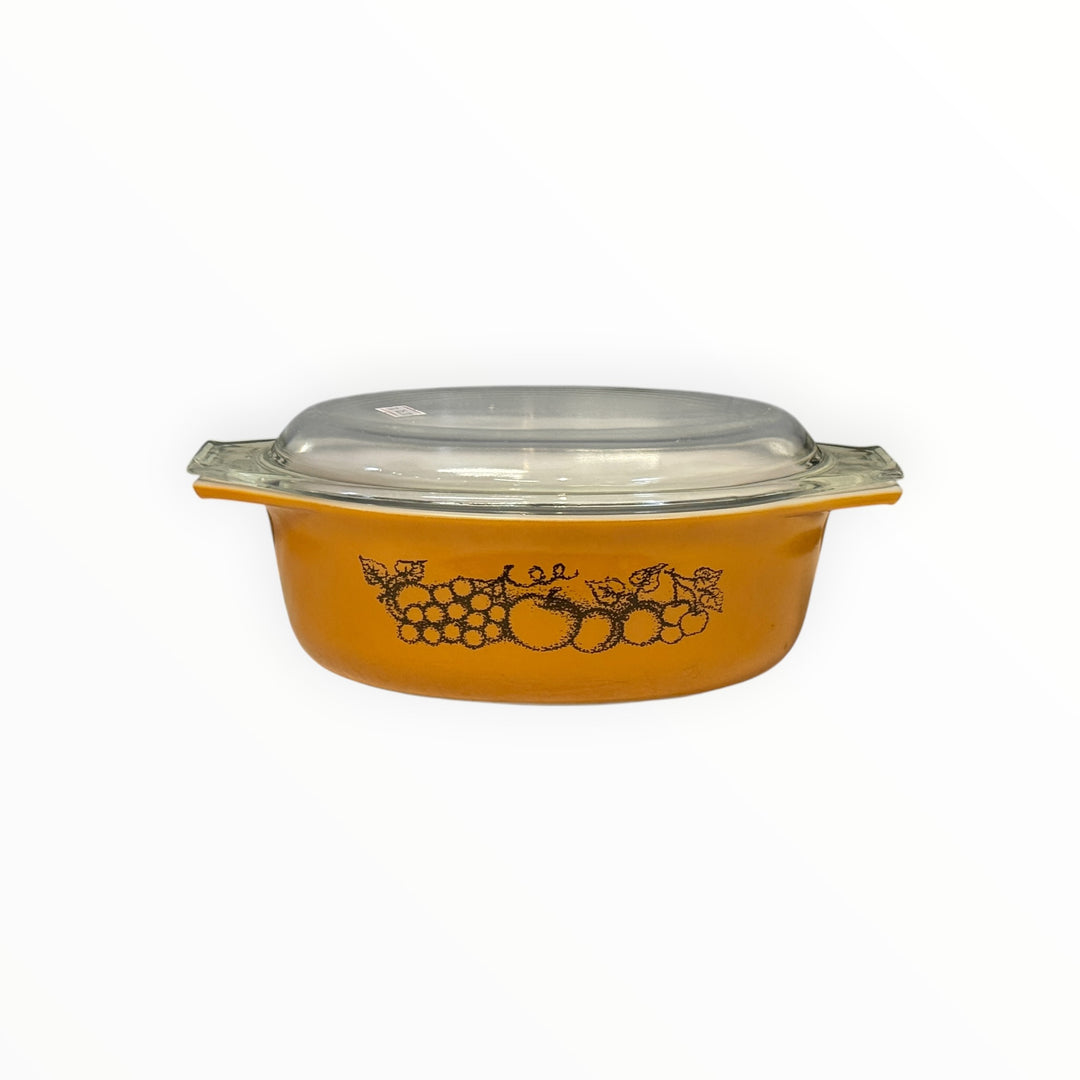Pyrex Old Orchard casserole dish