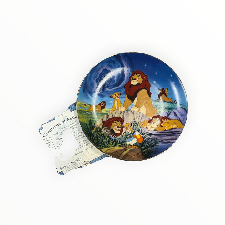 1994 Disney Collector Plate The Lion King, likely titled "Future King of Pride Rock"