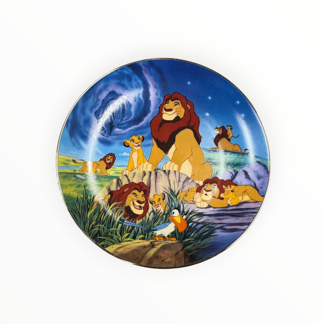 1994 Disney Collector Plate The Lion King, likely titled "Future King of Pride Rock"
