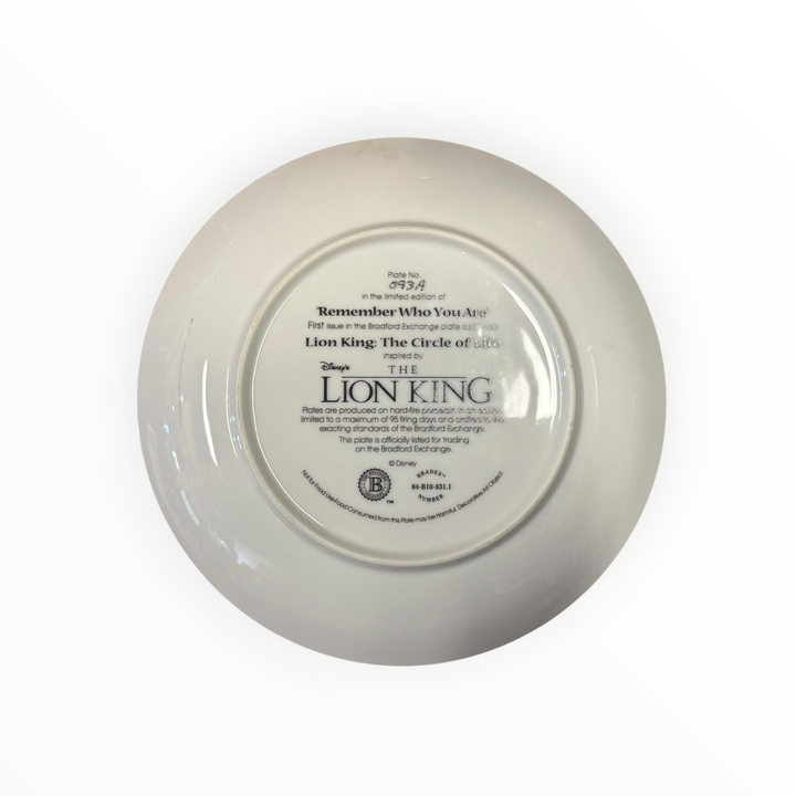 1994 Disney Collector Plate The Lion King, likely titled "Future King of Pride Rock"