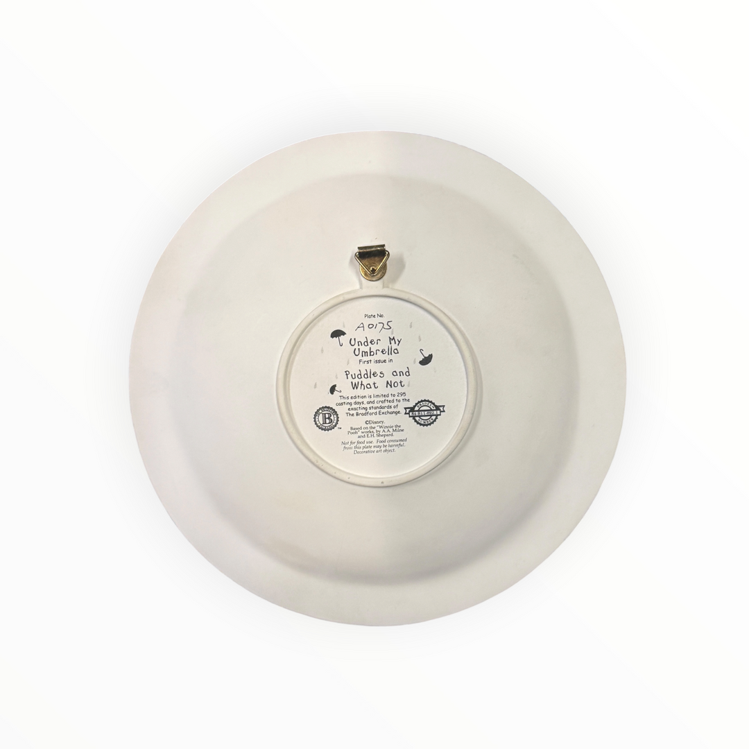 Winnie the Pooh “Under My Umbrella” Bradford Exchange 3D Collectors Plate