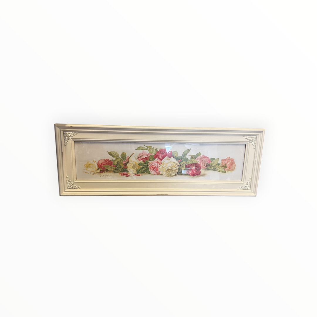 America Beauty Roses Victorian Yard-Long Lithograph Paul de Longpre&