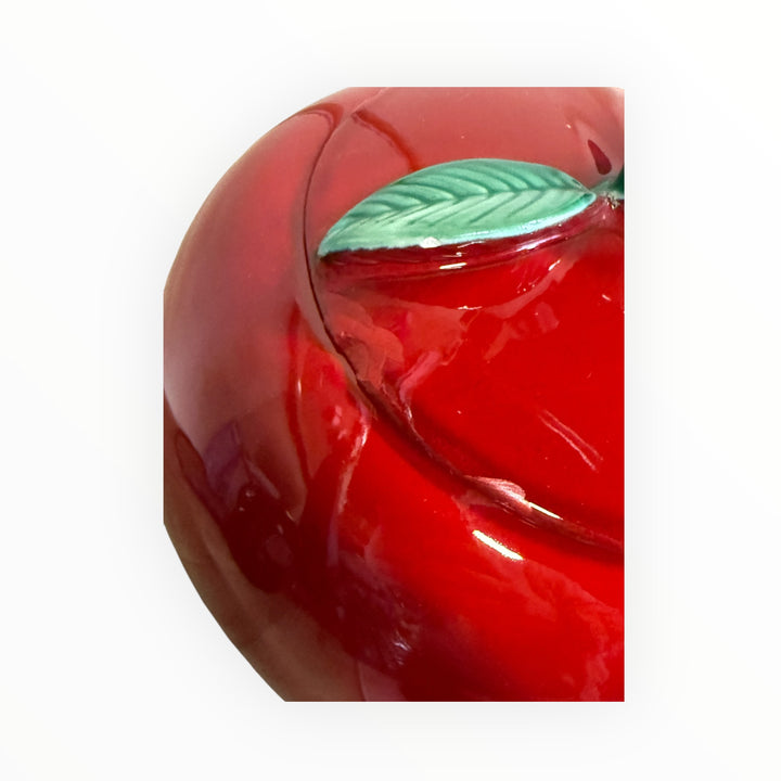 Ceramic Apple Cookie Jar With Lid 1980s