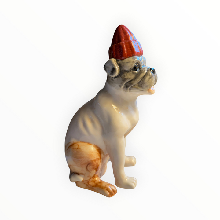 Hand-Painted Stoneware Bulldog Vase from the Creative Cooperative