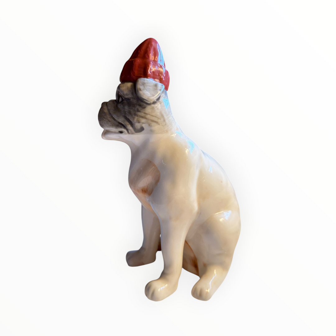 Hand-Painted Stoneware Bulldog Vase from the Creative Cooperative