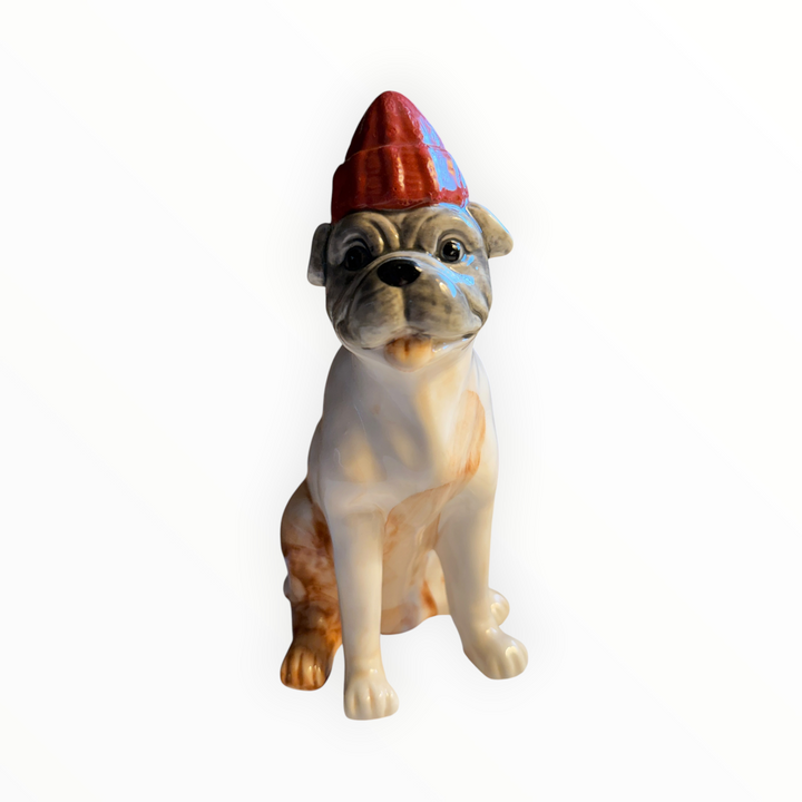 Hand-Painted Stoneware Bulldog Vase from the Creative Cooperative