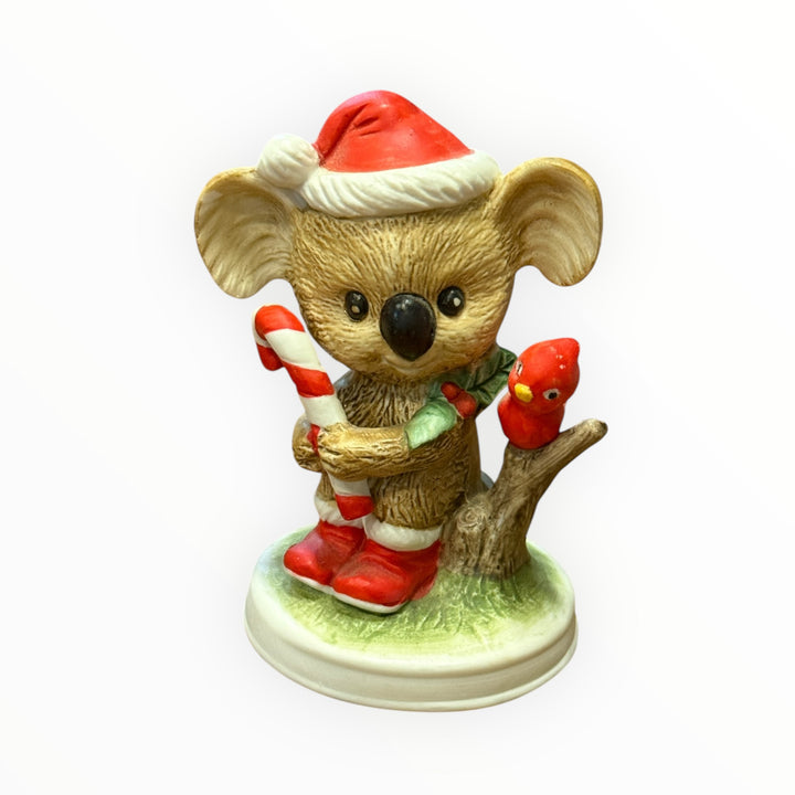 Vintage UCGC Christmas Koala w/Cardinal Bird &amp; Candy Cane Holiday