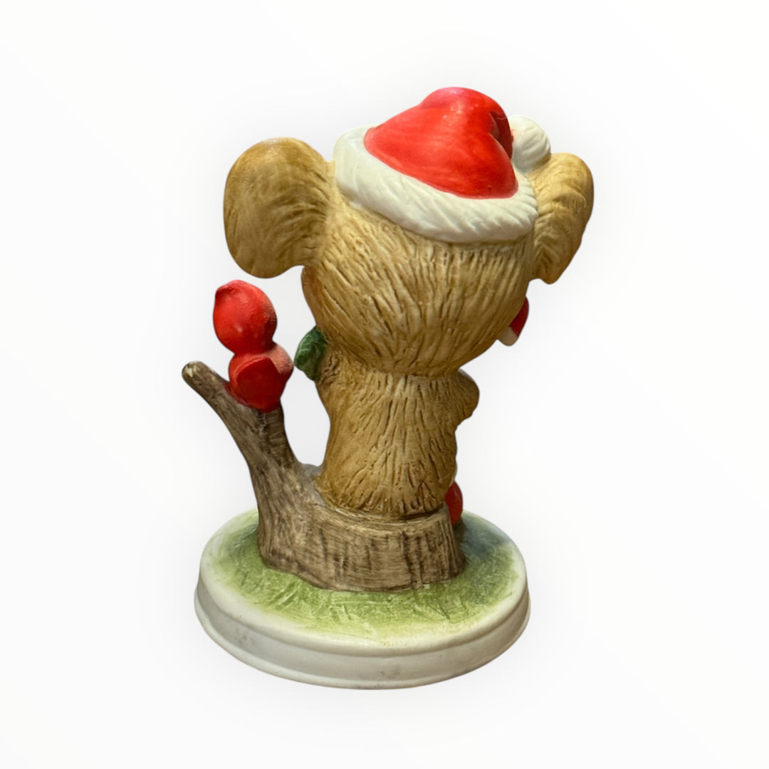 Vintage UCGC Christmas Koala w/Cardinal Bird &amp; Candy Cane Holiday