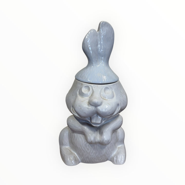 Vintage Hocus Pocus Bunny Cookie Jar 2 Piece McCoy 211 Porcelain Rabbit