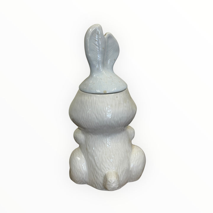 Vintage Hocus Pocus Bunny Cookie Jar 2 Piece McCoy 211 Porcelain Rabbit