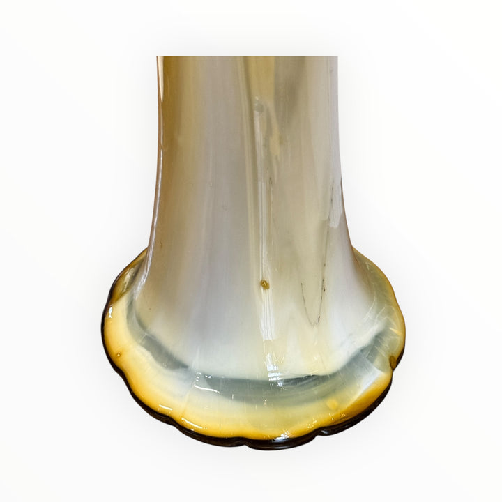 Swung Glass Vase Basket Hand Blown Art Glass