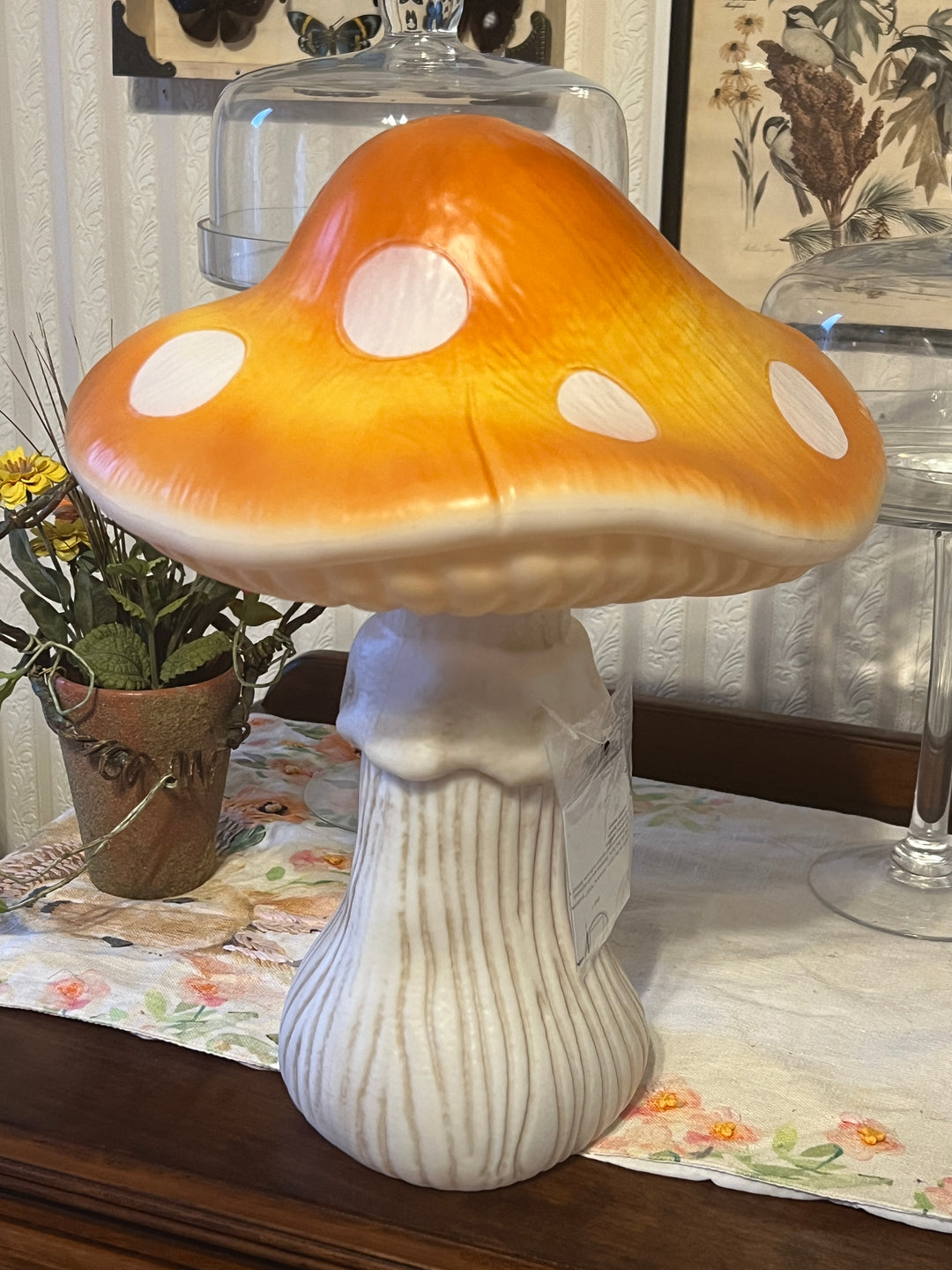 Mushroom with Dots Blow Mold  Orange