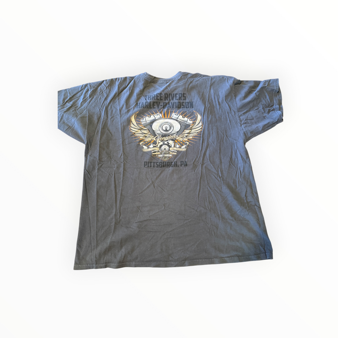 Harley Davidson T-Shirt - Three Rivers, Pittsburgh, Pa 2XL