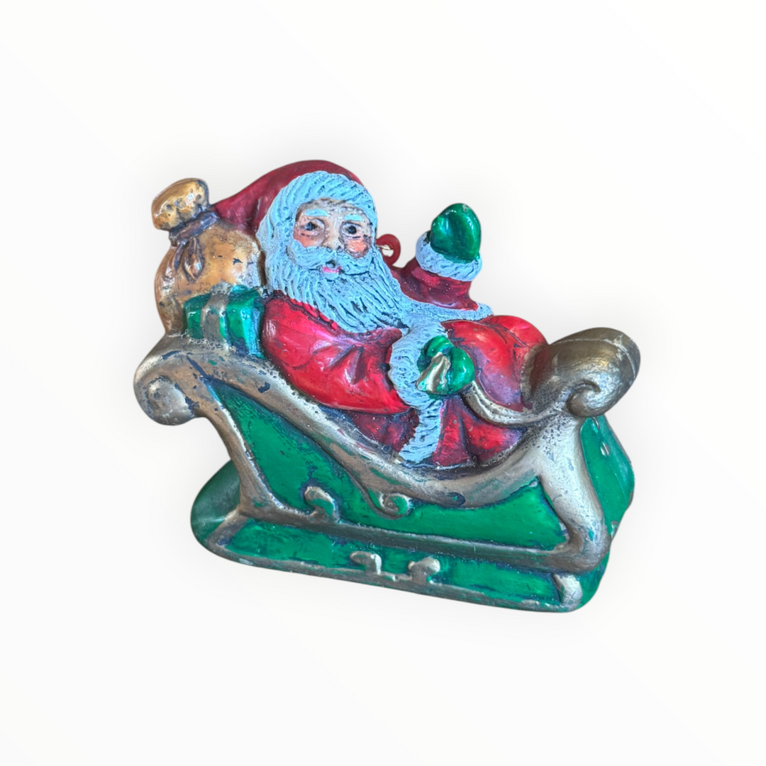 Christmas Ornament - Plastic Santa Ornament Sleigh