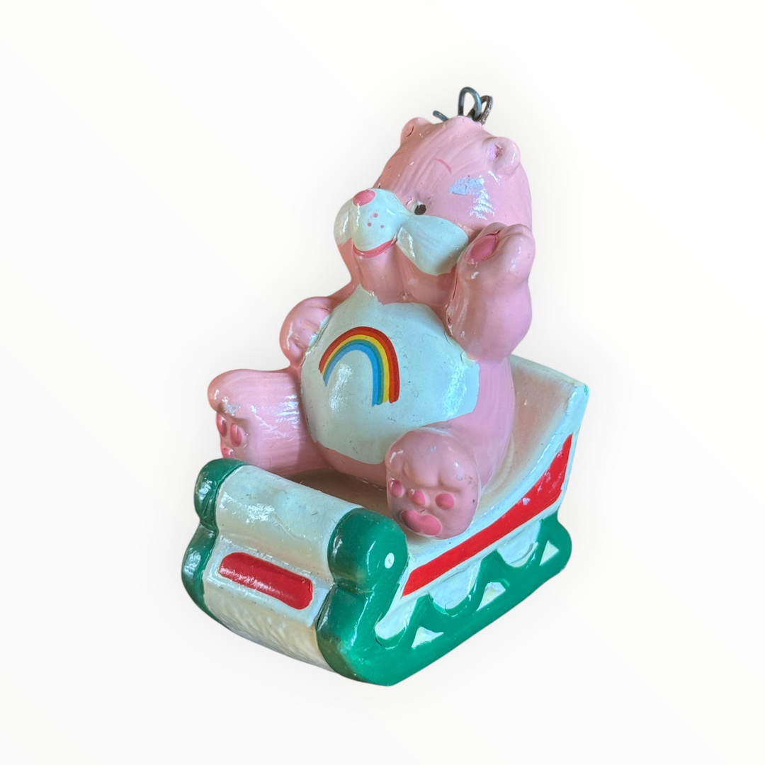Christmas Ornament - 1984 American Greets Ceramic Care Bear - Cheers