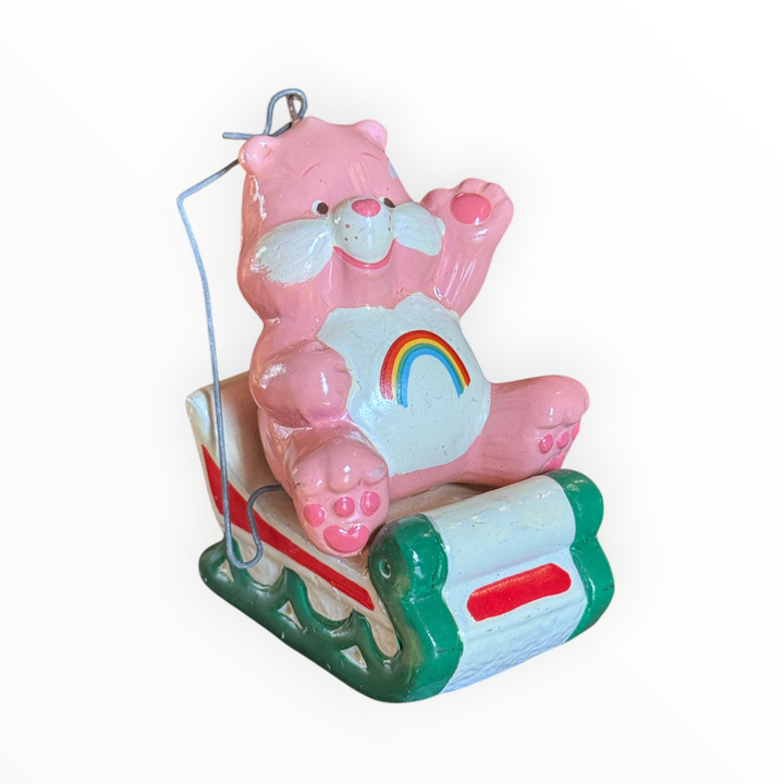 Christmas Ornament - 1984 American Greets Ceramic Care Bear - Cheers