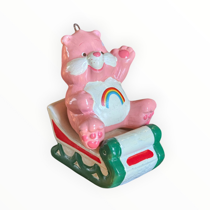 Christmas Ornament - 1984 American Greets Ceramic Care Bear - Cheers
