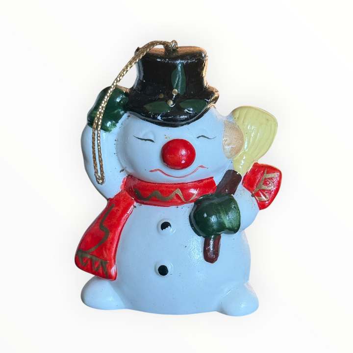 Christmas Ornament - Ceramic Snowman Bell