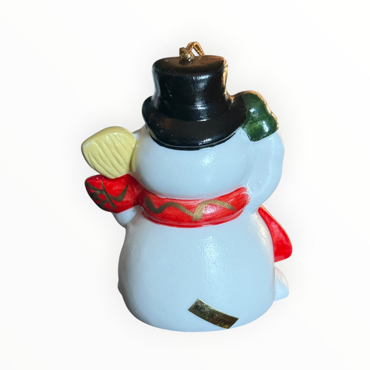 Christmas Ornament - Ceramic Snowman Bell