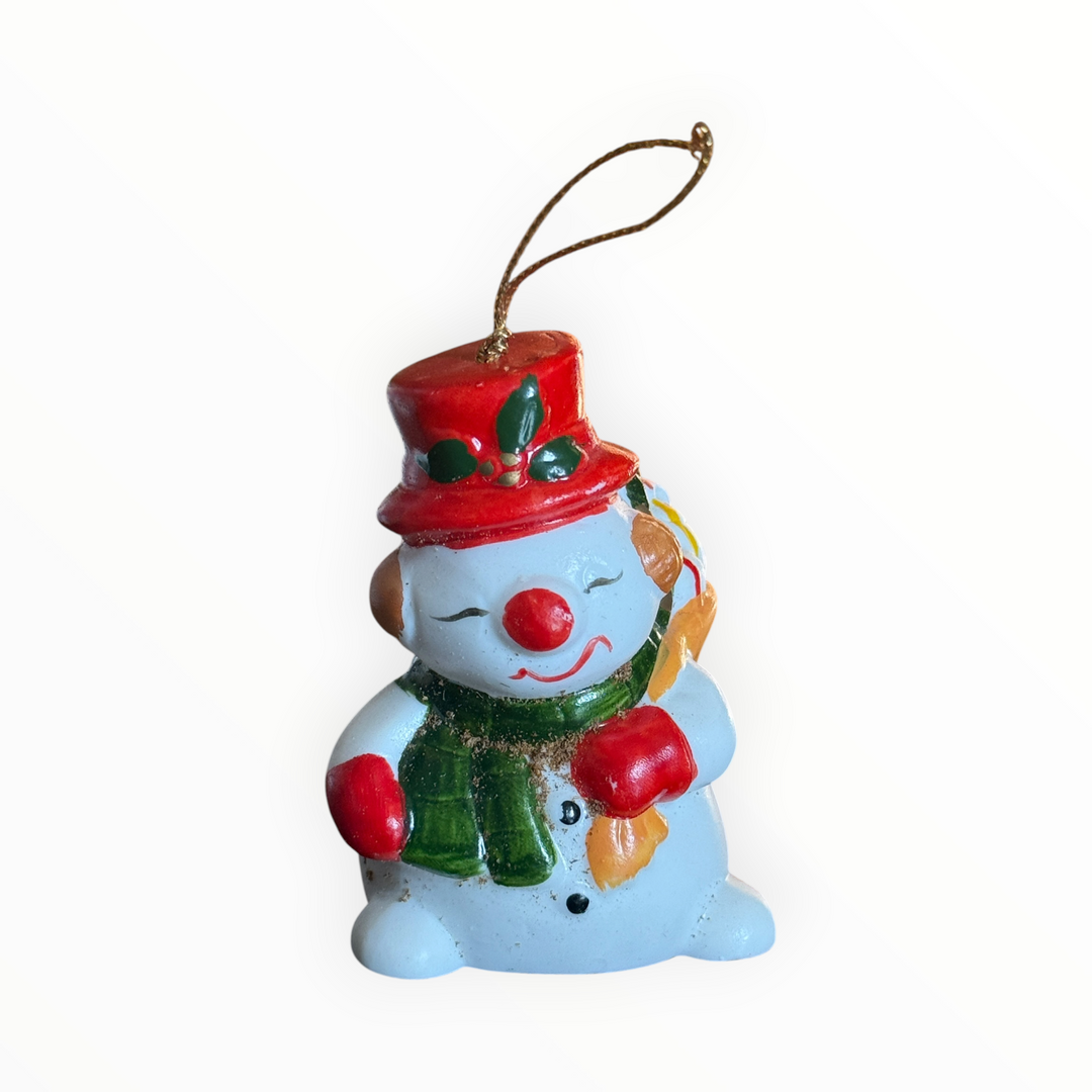Christmas Ornament - Ceramic Snowman Bell