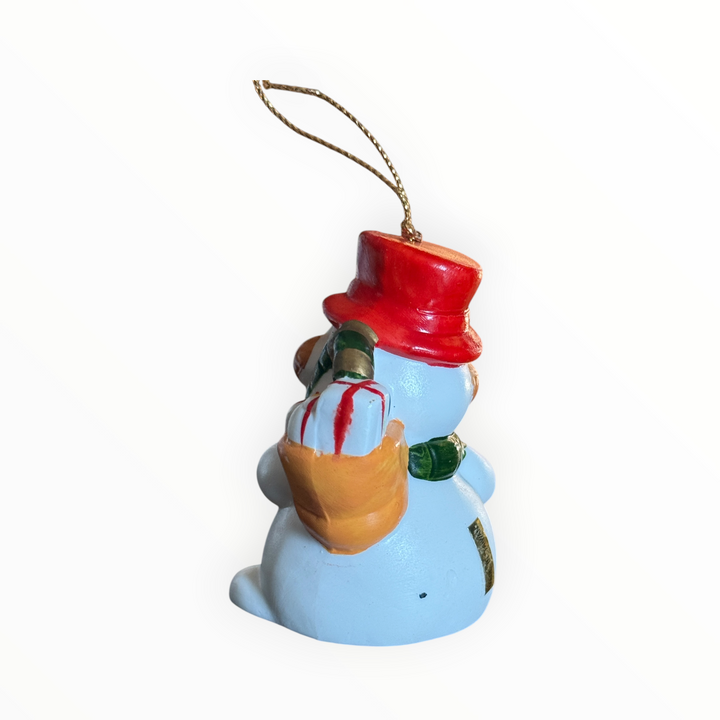 Christmas Ornament - Ceramic Snowman Bell