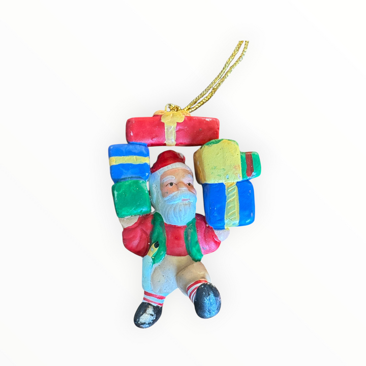 Christmas Ornament - Ceramic Santa with Presents