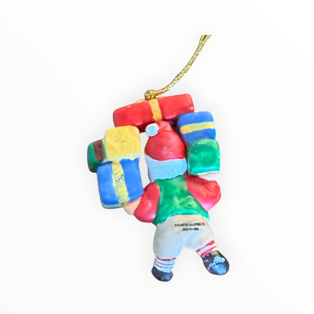 Christmas Ornament - Ceramic Santa with Presents