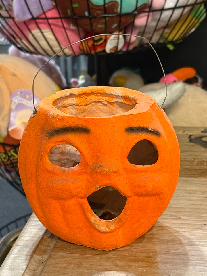 Vintage Halloween Jack O'Lantern Paper Mache w/ Insert
