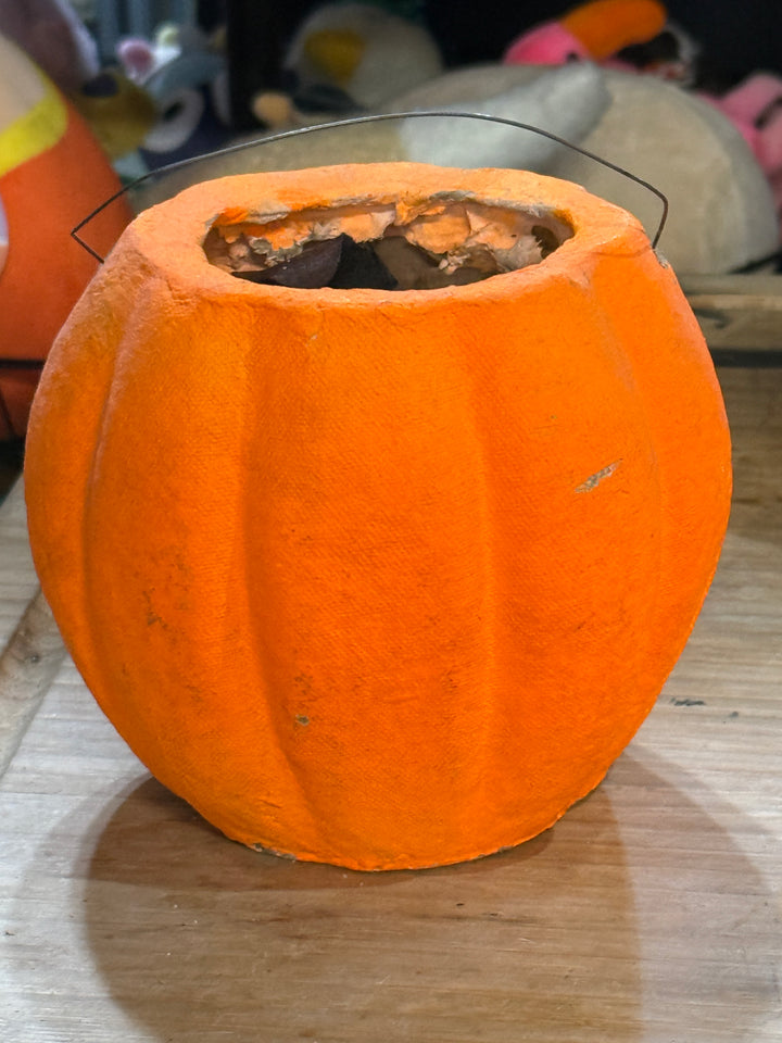 Vintage Halloween Jack O'Lantern Paper Mache w/ Insert