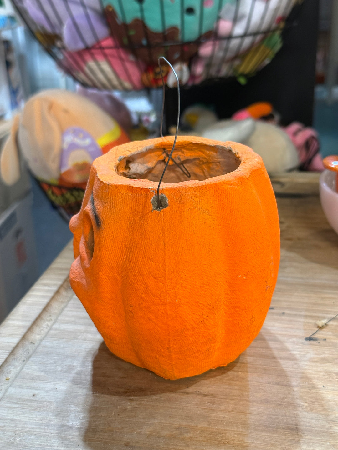 Vintage Halloween Jack O'Lantern Paper Mache w/ Insert