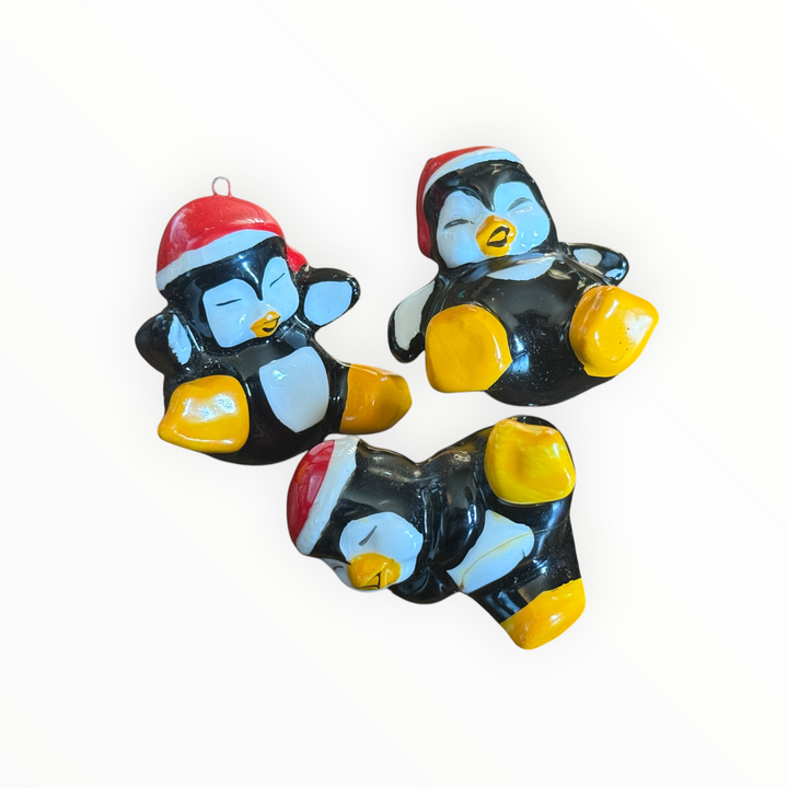Christmas Ornament - Ceramic Penguin Trio