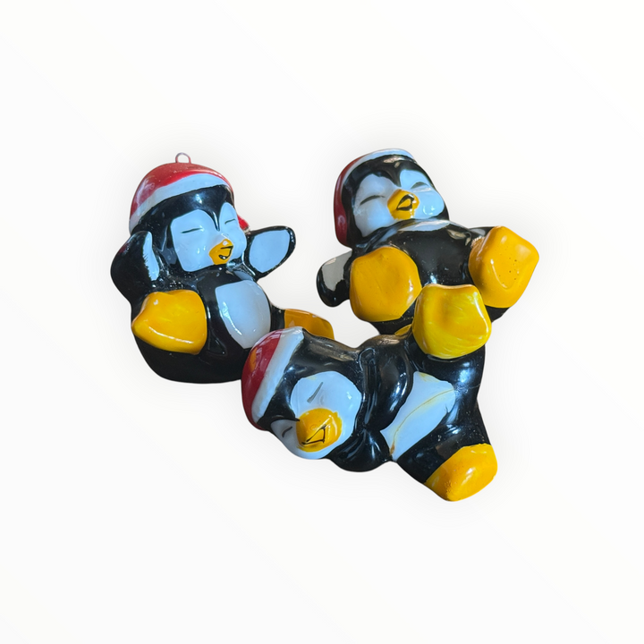 Christmas Ornament - Ceramic Penguin Trio