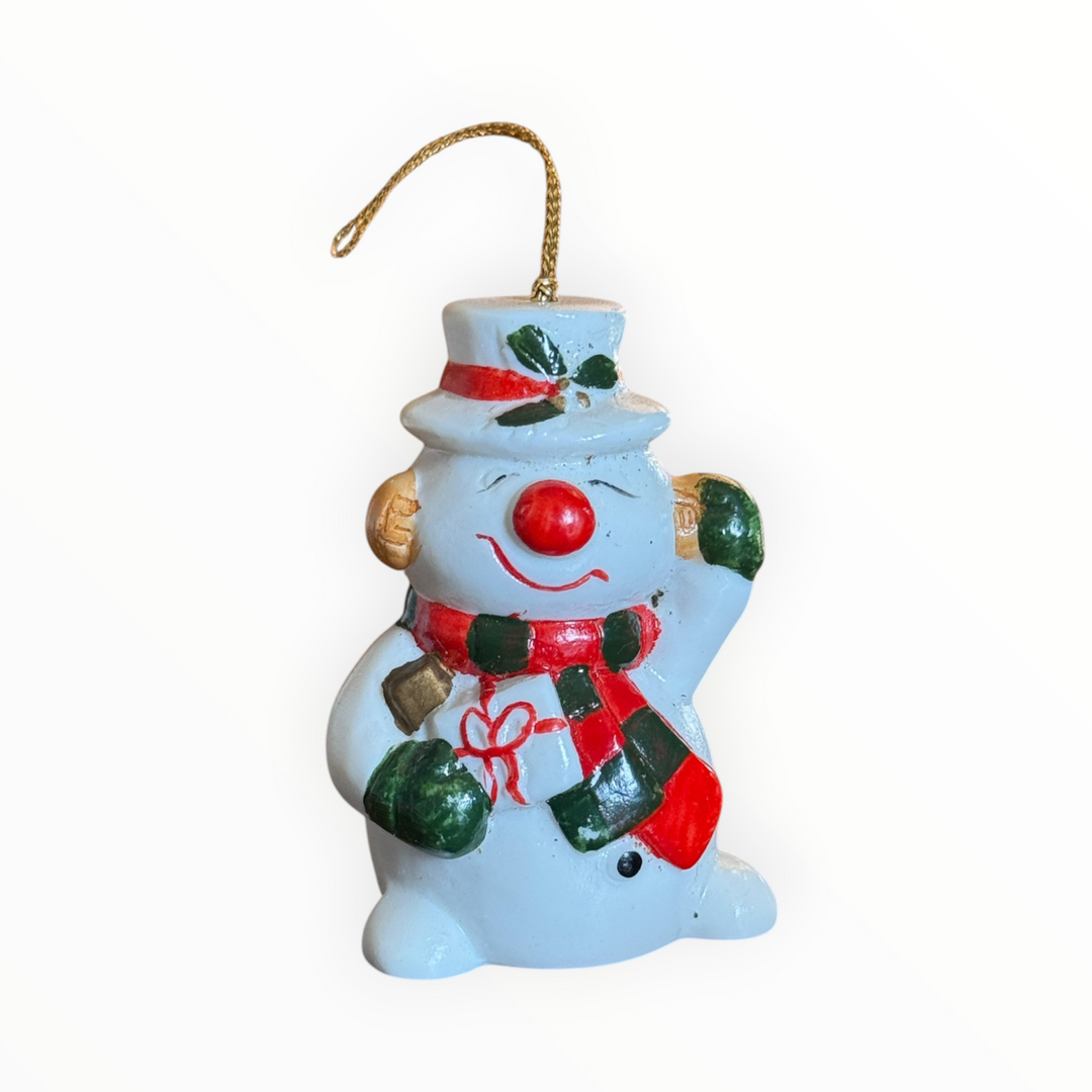 Christmas Ornament - Ceramic Snowman Bell