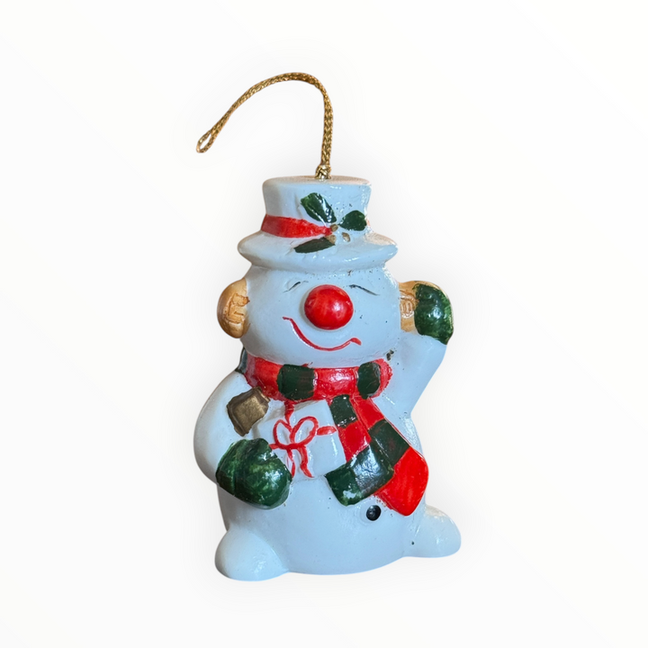 Christmas Ornament - Ceramic Snowman Bell