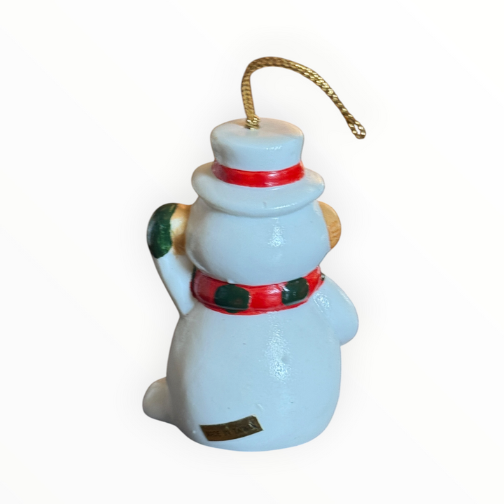 Christmas Ornament - Ceramic Snowman Bell