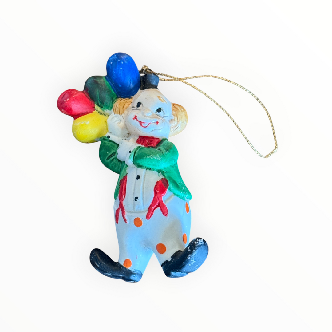 Christmas Ornament - Ceramic Clown Balloon