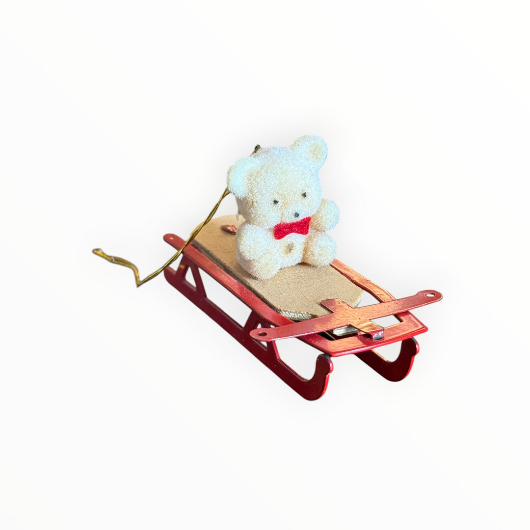 Christmas Ornament - Bear on Sleigh