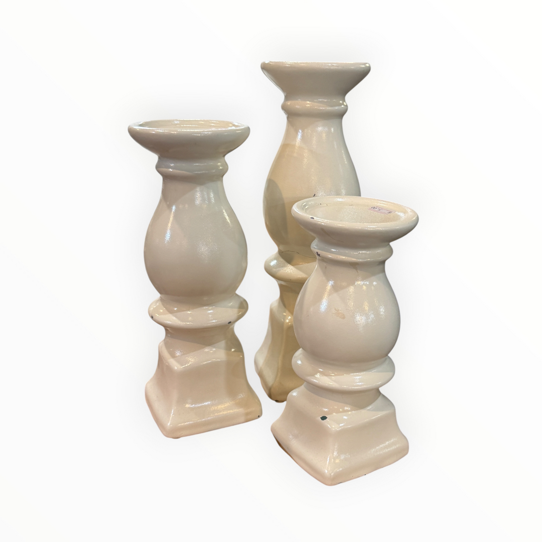 Ceramic Pedestal Candle Holders
