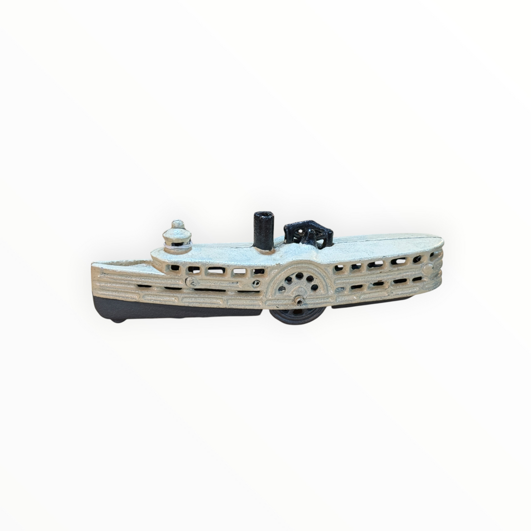 Vintage Cast Iron Steamboat Paddle Boat