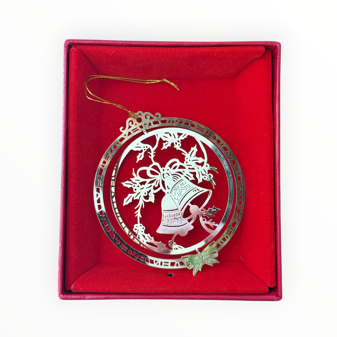 Christmas Gold Tone Cutout Ornament - Bell