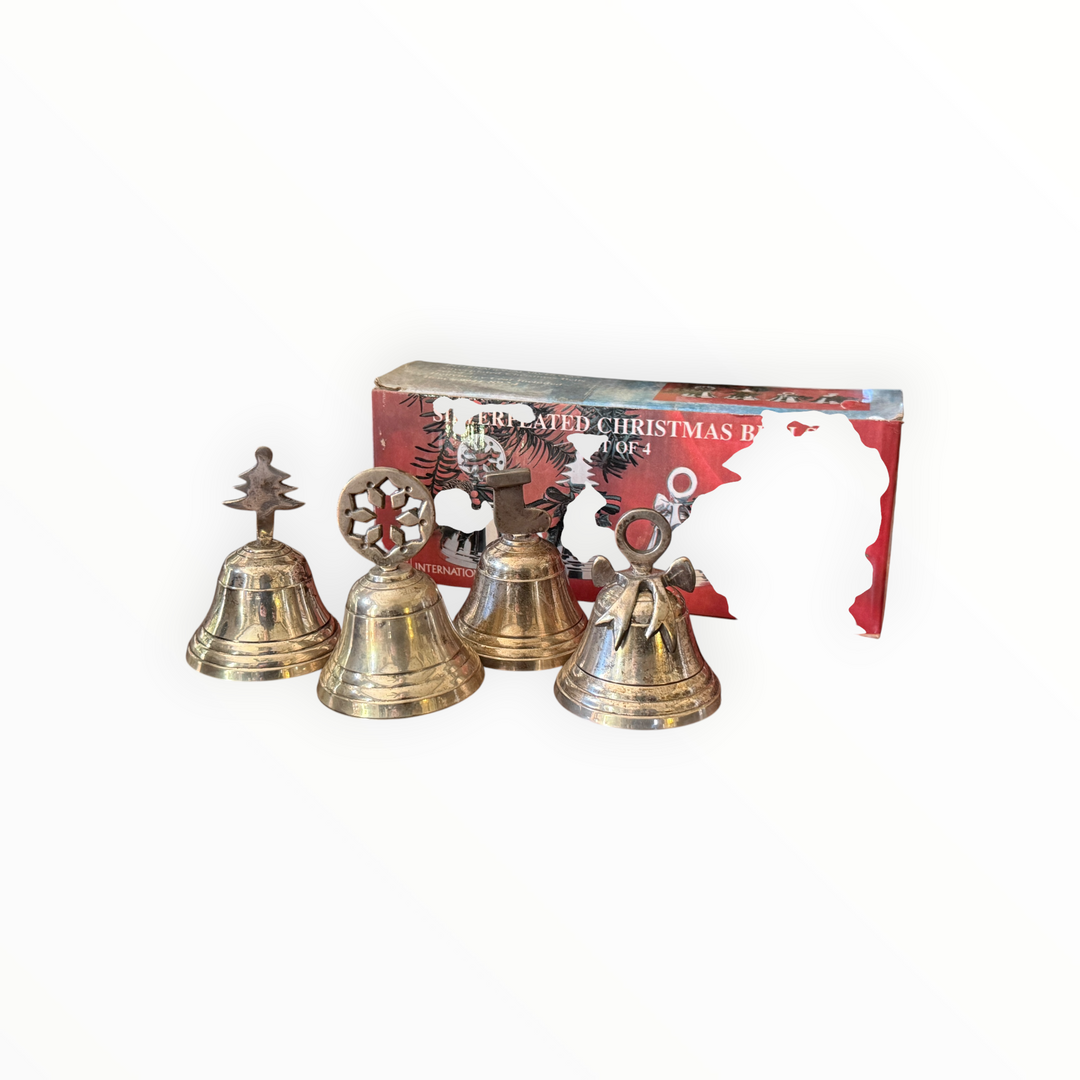 Set of 4 Silver Christmas Bells