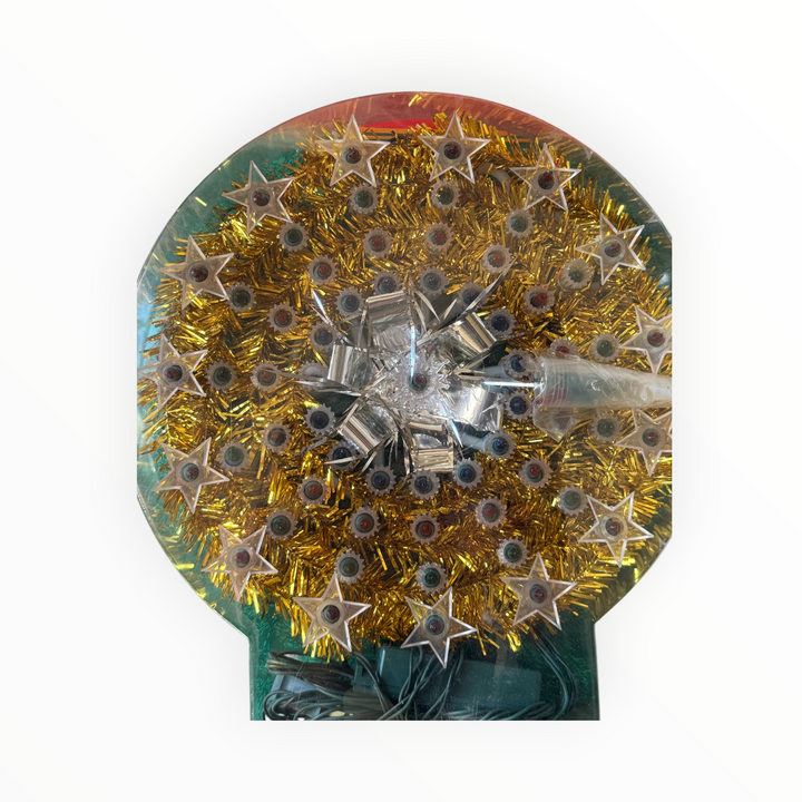 Gold Tinsel 61 Light Tree Topper