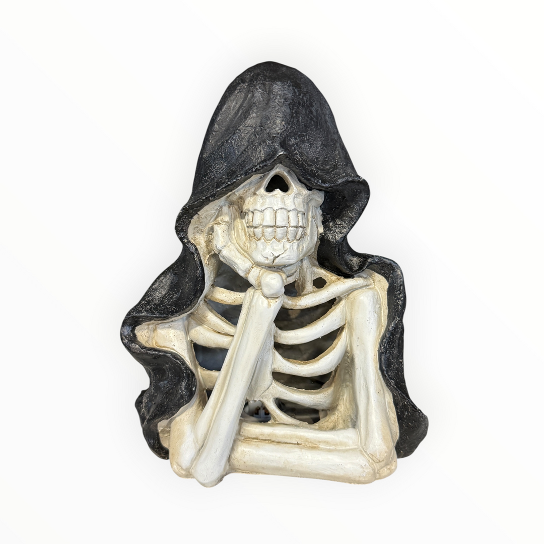Pondering Skeleton Statue