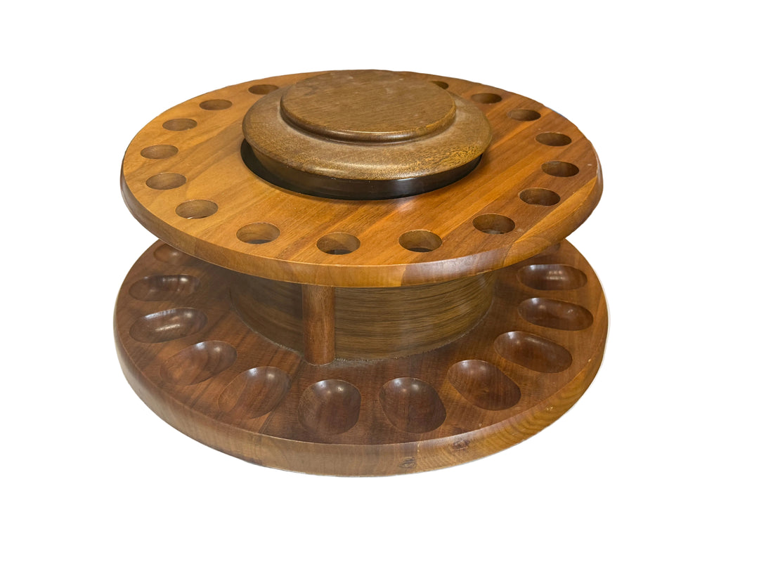 Vintage Walnut Pipe Carousel with Holder
