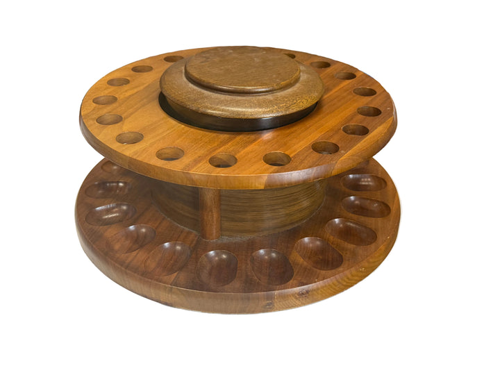 Vintage Walnut Pipe Carousel with Holder