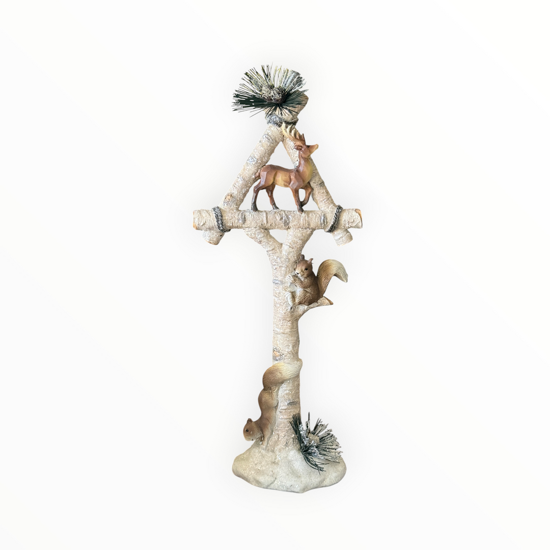 Christmas Decor - Birch Tree with Animals