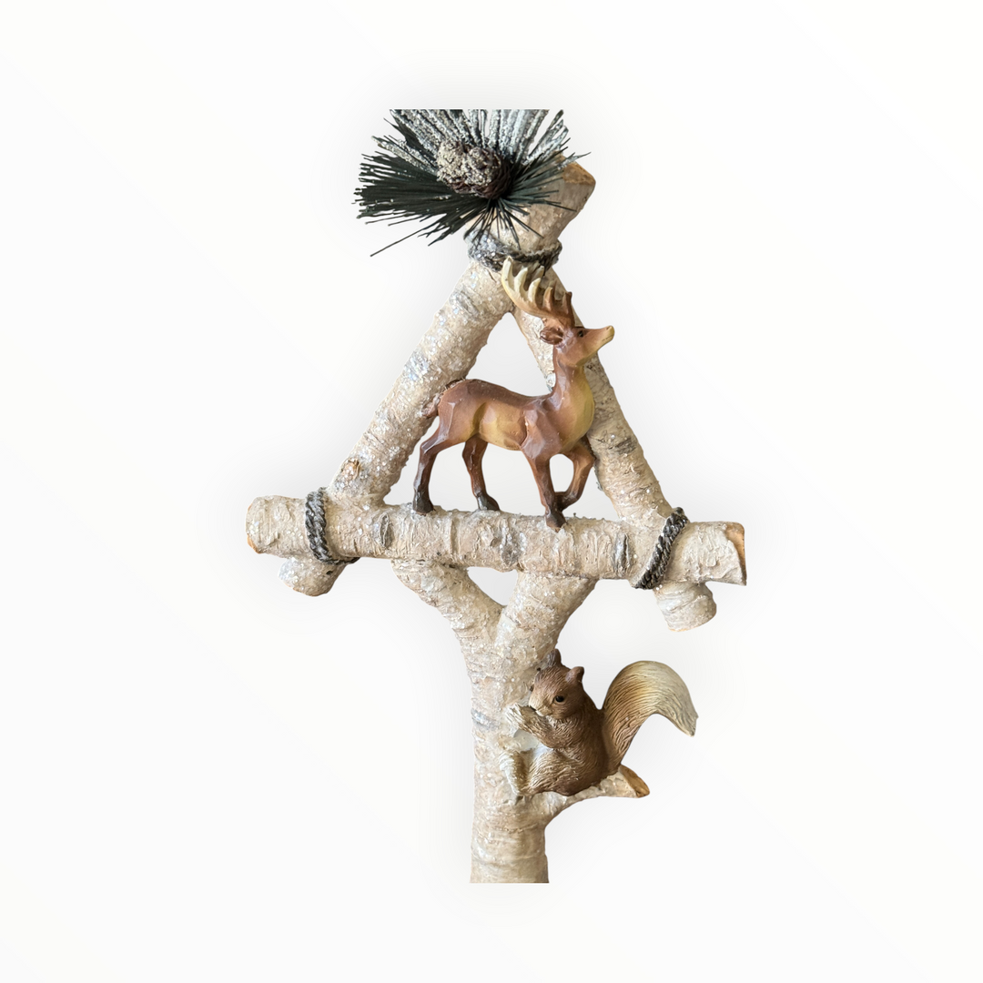 Christmas Decor - Birch Tree with Animals
