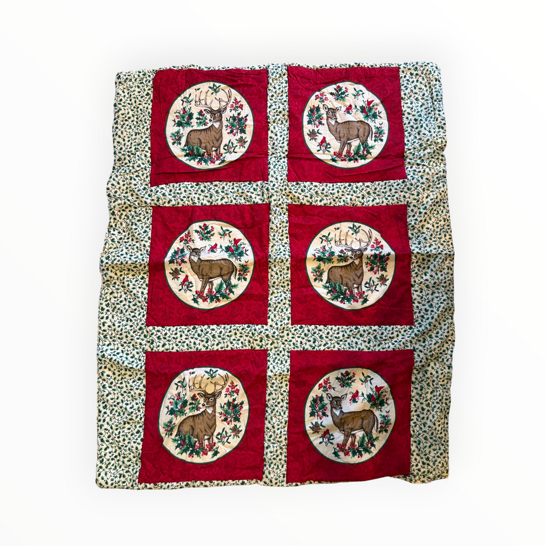 Quilted Christmas Wall Hanging / Throw  48" x 38"