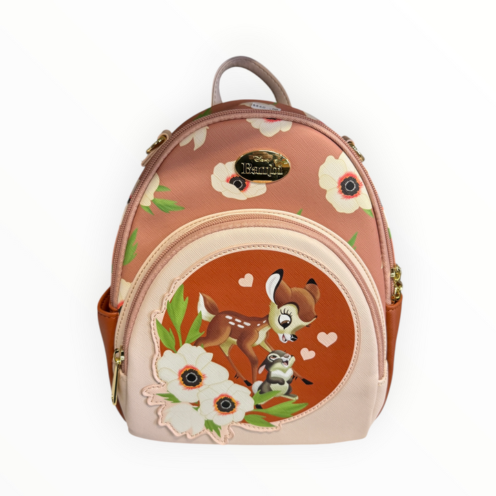 Loungefly Disney Bambi Thumper &amp; Bambi Watercolor Circle Portrait Convertible Mini Backpack - BoxLunch Exclusive